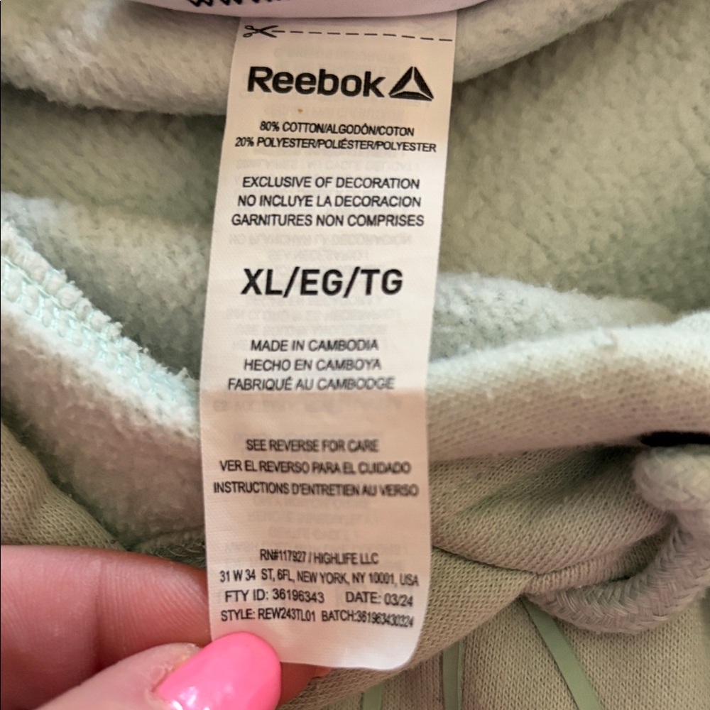 Women’s Reebok Hoodie Size XL - Picture 2 of 7